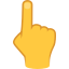Dorso de la mano con dedo índice apuntando hacia arriba :point_up_2: 👆