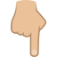 Dorso de la mano con dedo índice apuntando hacia abajo: tono de piel medio-claro :point_down_tone2: 👇🏼