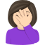 Mujer con mano en la frente: tono de piel claro :woman_facepalming_tone1: 🤦🏻♀️