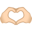 Manos que forman un corazón: tono de piel claro :heart_hands_tone1: 🫶🏻